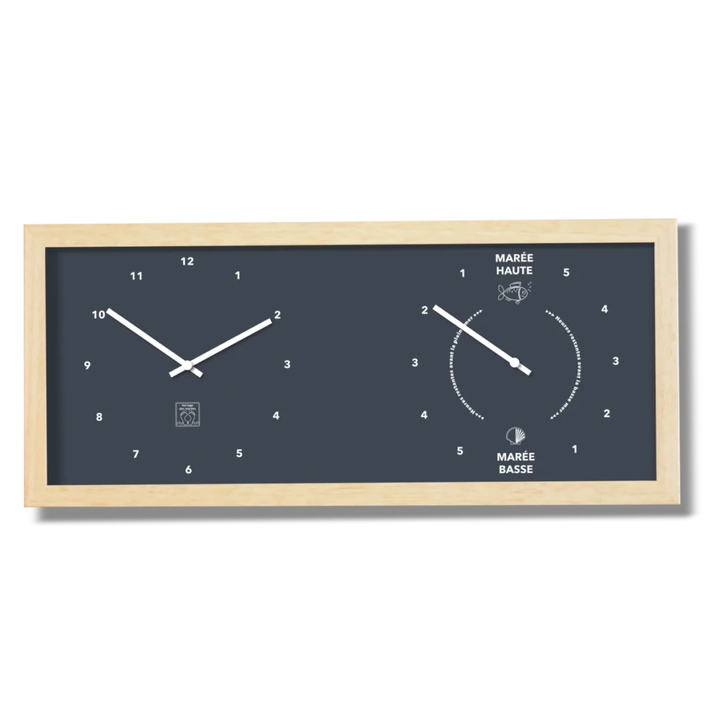 Horloge Heures et Marées horizontal anthracite