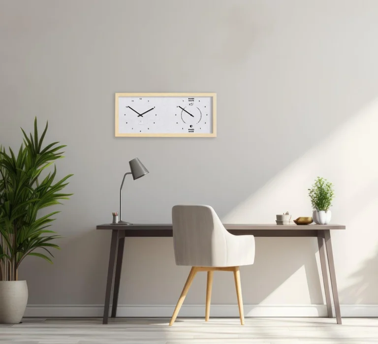 Horloge Heures et Marées horizontal, décoration de bureau