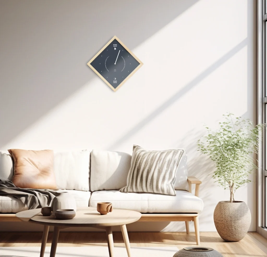 Horloge de marées Petit Bé dans un salon