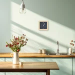 Horloge Cézembre anthracite dans une cuisine