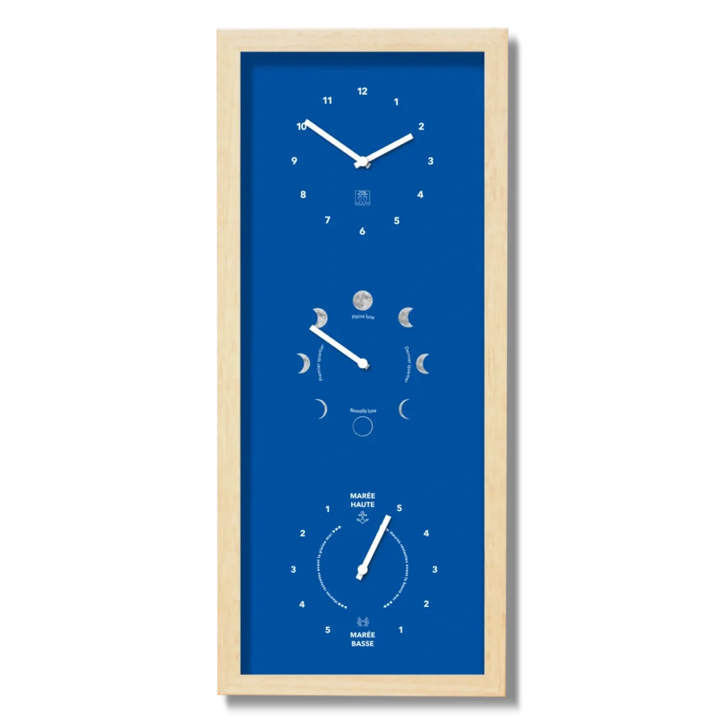 Heures, Lunes et Marées -Vertical Bleu Roy