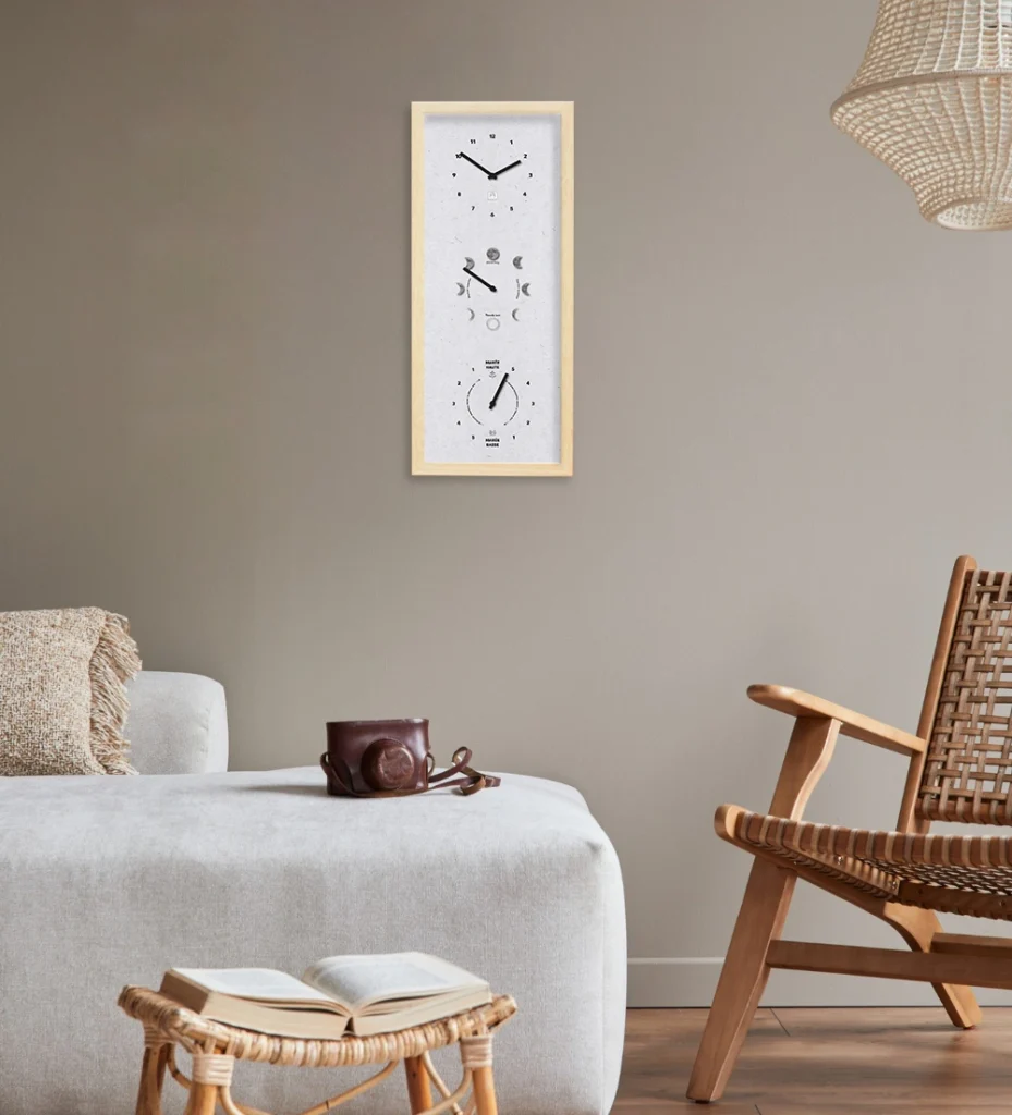 Heures, Lunes et Marées vertical dans une chambre